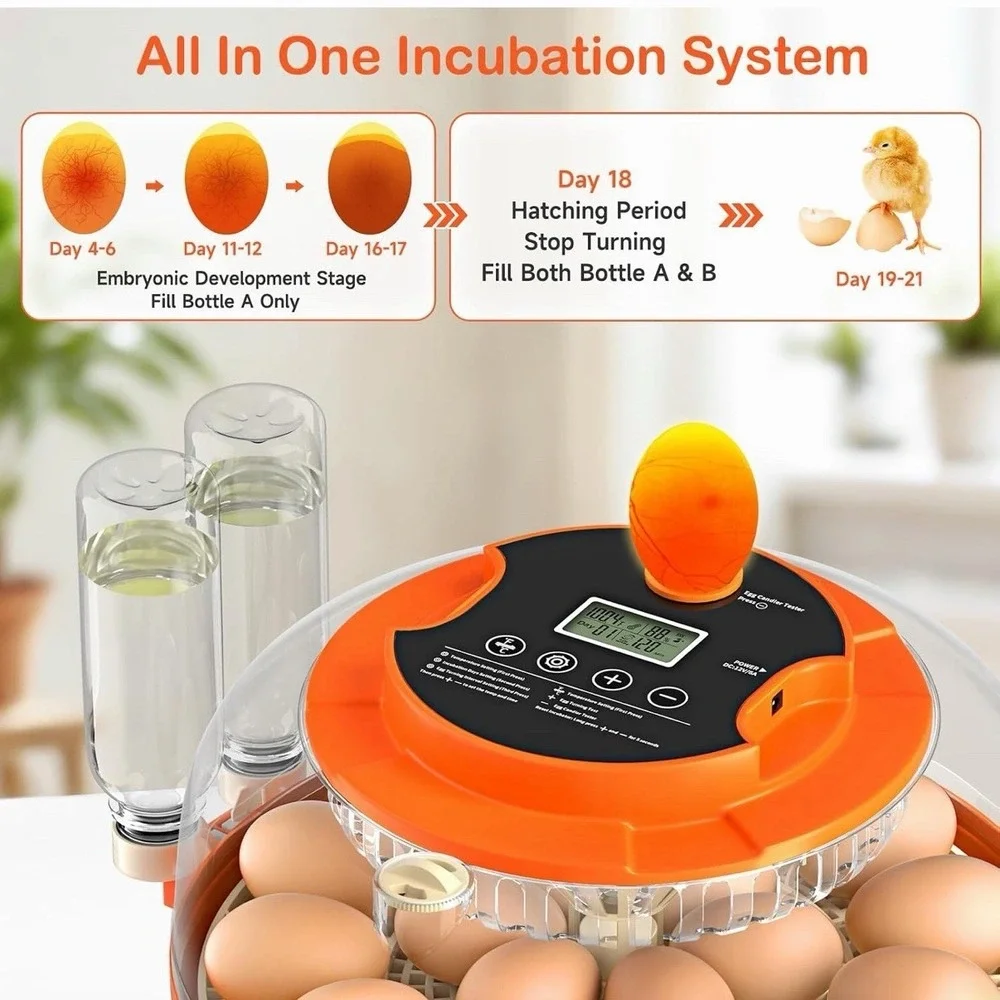 Onsju 18 Egg Incubators for Hatching Eggs, Automatic Egg Turning and Humidity...